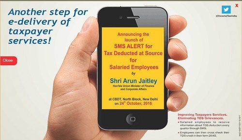 Quarterly SMS alert Service for salaried about TDS
