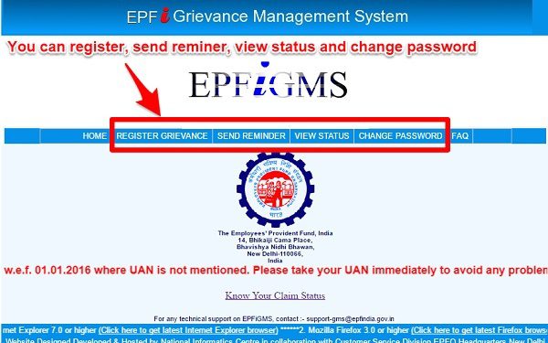 EPF Grievance Cell -Lodge EPF related complaints online - BasuNivesh