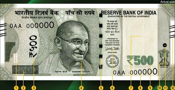 New series of Rs.500 currency note
