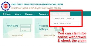 withdraw EPF and EPS online