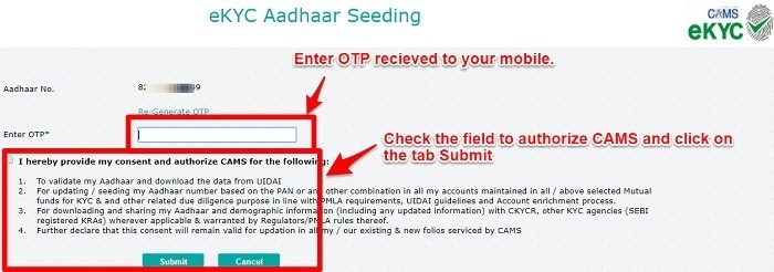 Linking of Aadhaar with Mutual Funds