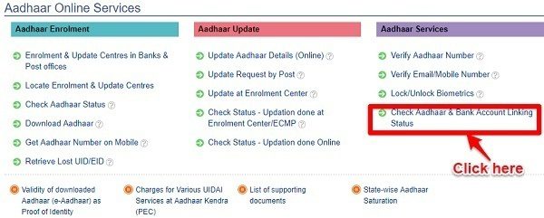 Check if Aadhaar is linked to bank accounts or not - Using UDAI Portal