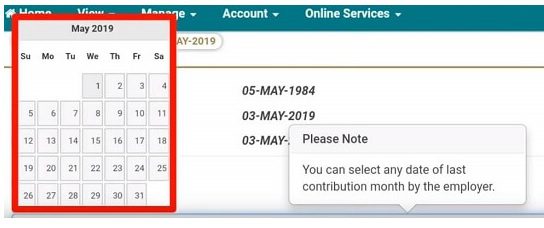 EPF Exit Date Entry ONLINE