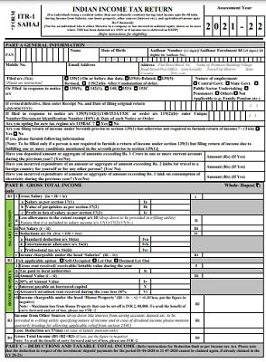 Income Tax Return Forms AY 2021-22 (FY 2020-21)