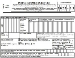 ITR Forms AY 2022-23 / FY 2021-22