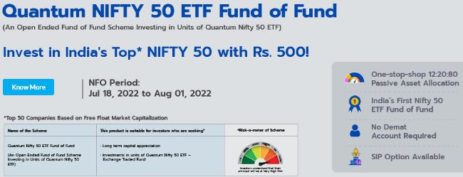 Quantum Nifty 50 ETF Fund of Fund NFO