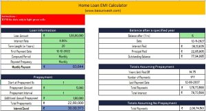 Home Loan EMI Calculator Download Free Excel Sheet